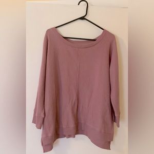 French Laundry Blush-Colored, Long Sleeved, Waffle, Scoop Neck Sweater, size 3X
